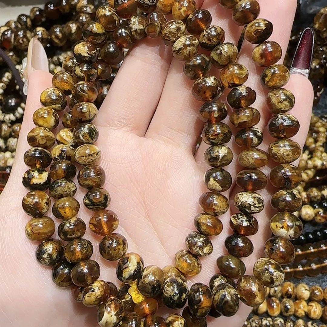 琥珀耳饰未镶嵌知**福抚顺琥珀