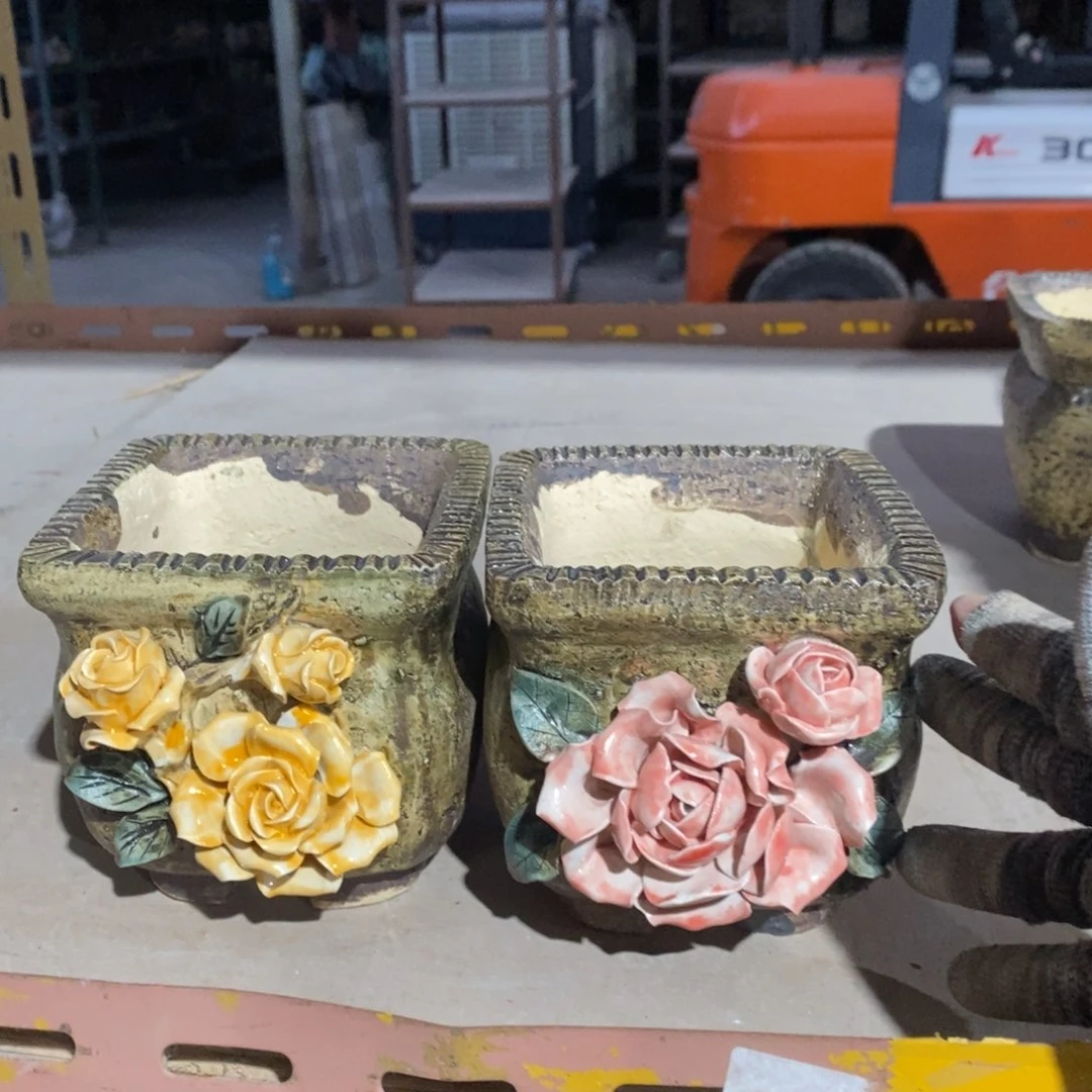 红陶青藤花器多肉花盆