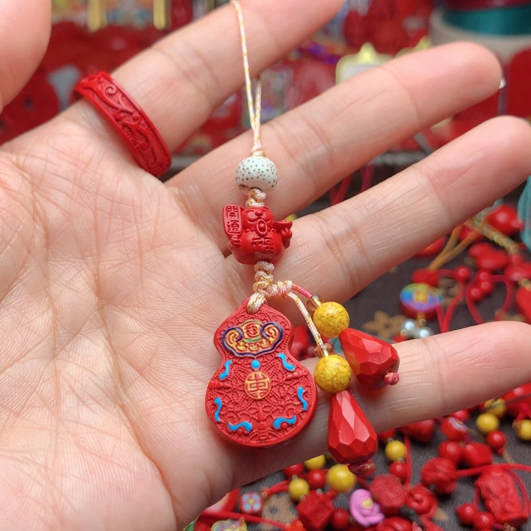 天然辰砂工艺品朱砂手机坠