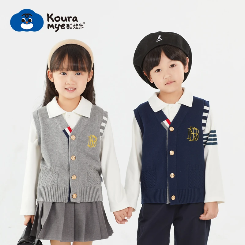 品牌款 偷偷卖【1272】中小男女宝宝英伦复古开衫马甲