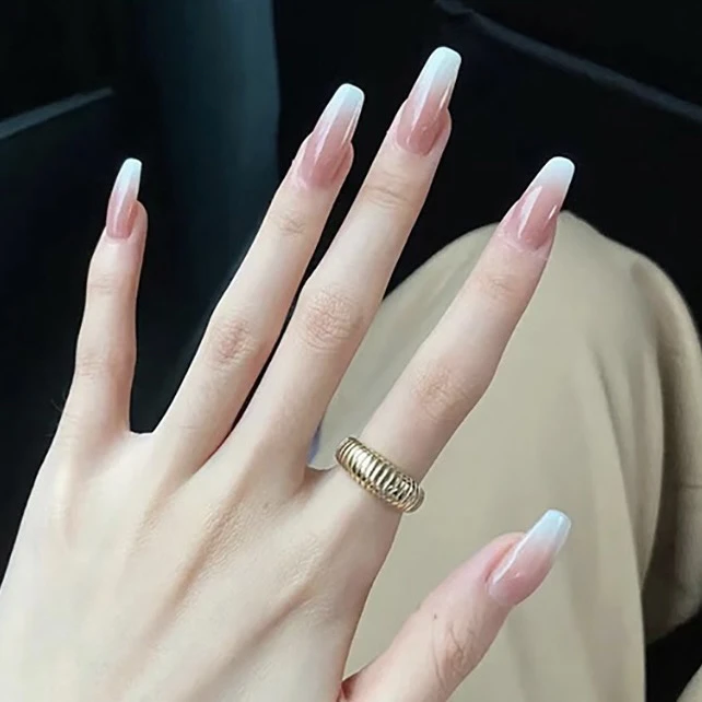 纯手工【裸色纯欲渐变】简约气质美甲穿戴甲显白少女手工穿戴式甲片