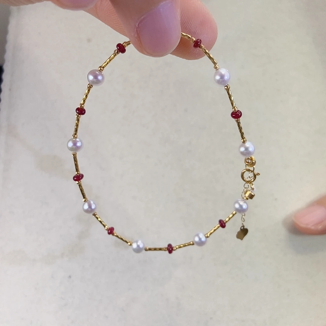 手链18K金镶嵌红宝石设计款