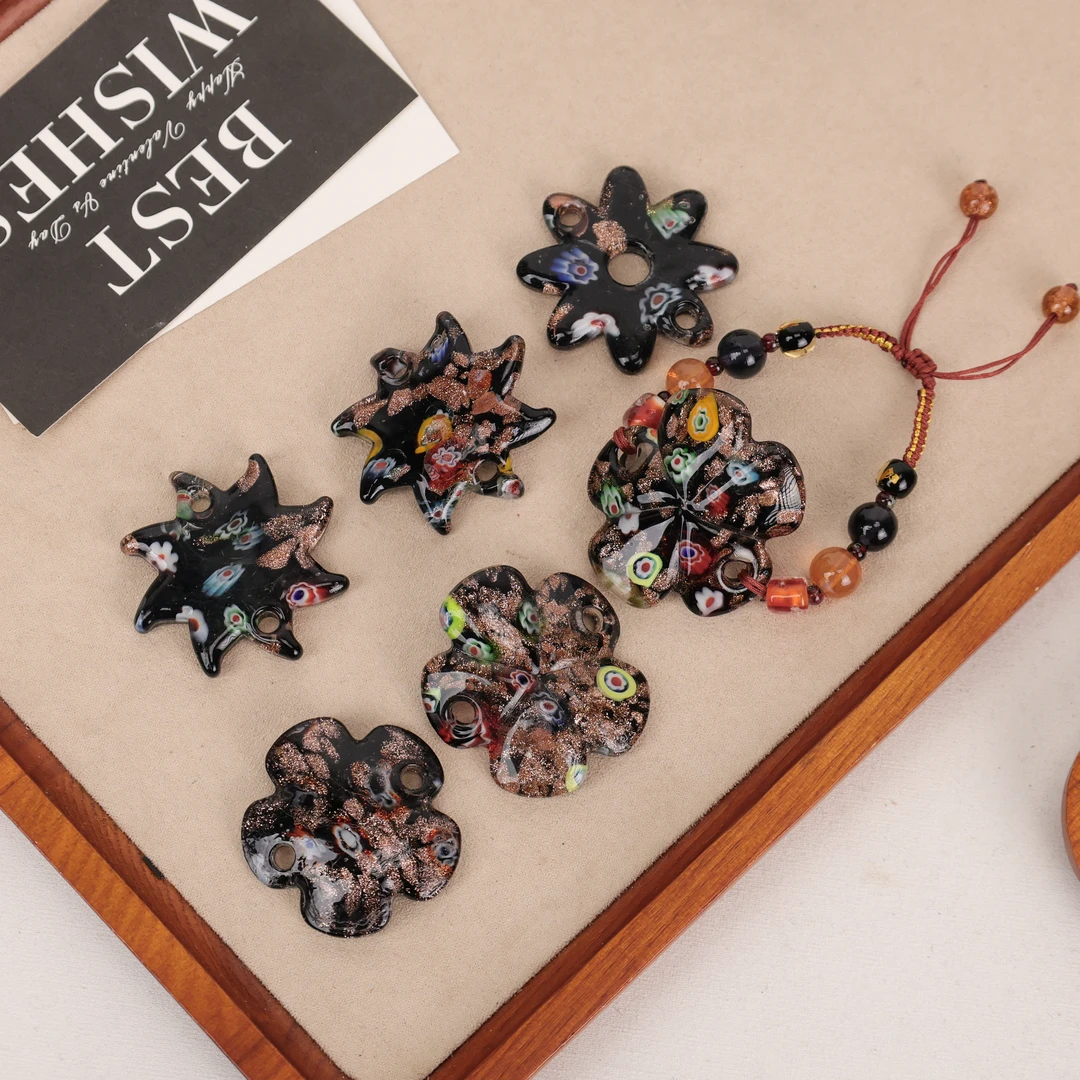 合金手链 LZ2356 黑色太阳花万花琉璃手绳