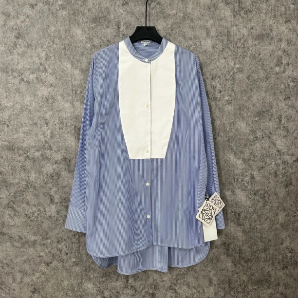 未使用 LOEWE/罗意威 罗意威蓝色条纹长袖衬衫