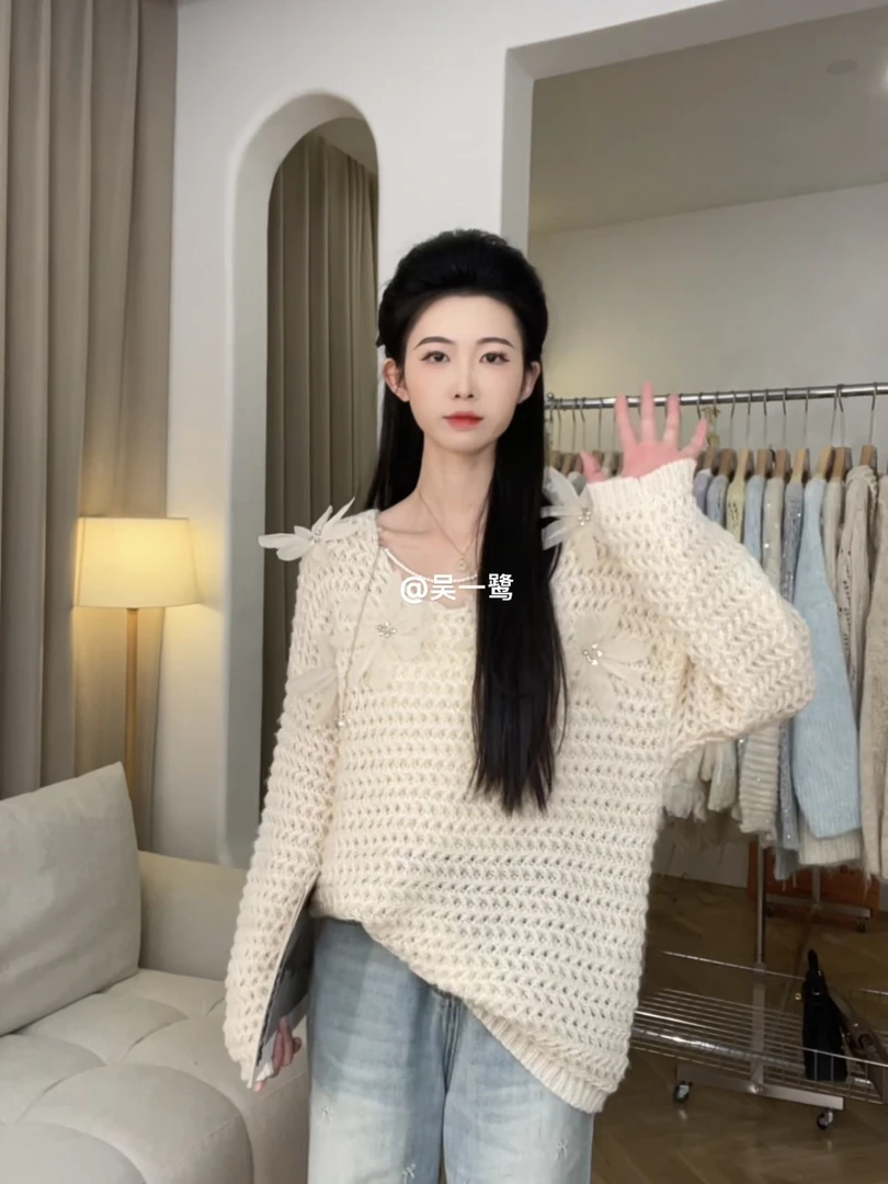 吴一鹭【编号151】秋冬新款温柔风毛衣女原创设计毛衣