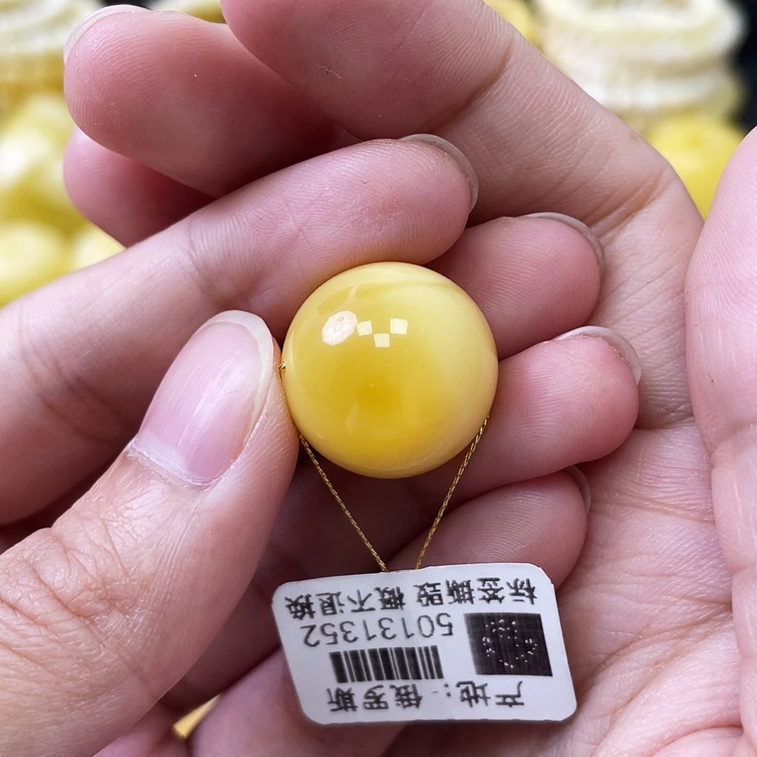 蜜蜡未镶嵌珠宝奇石18mm微瑕聚宝盆