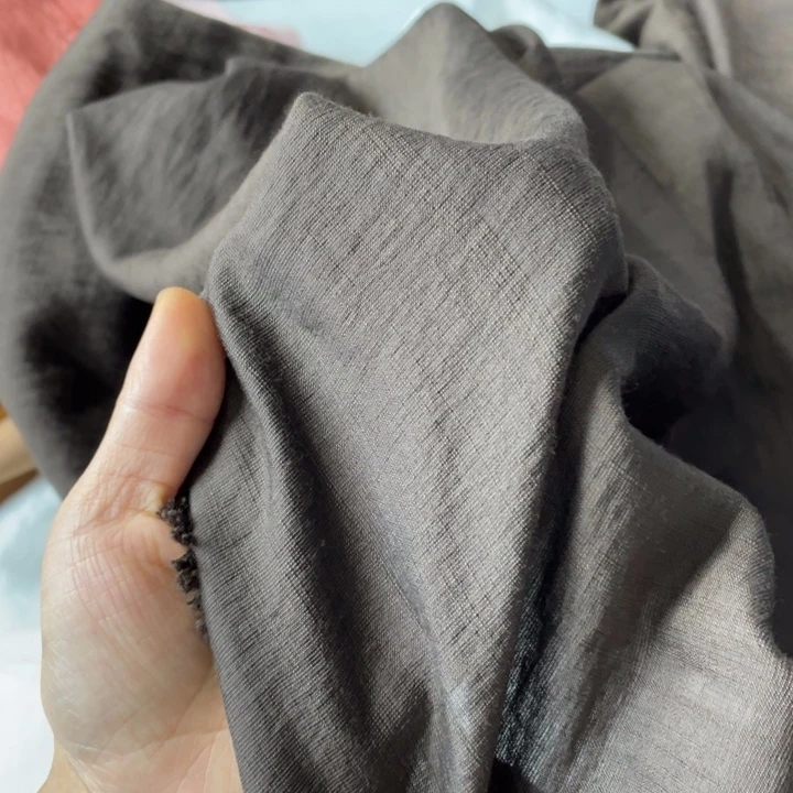 天丝（莱赛尔纤维）深咖色棉麻2米