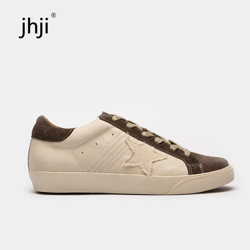 全皮做旧脏脏女士休闲鞋（内增高2.5cm）