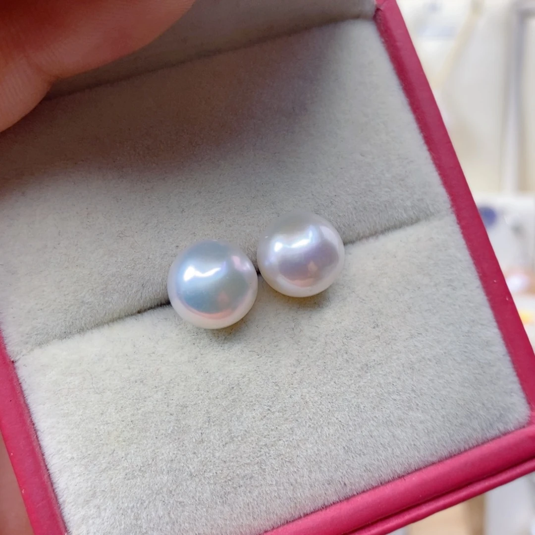 淡水珍珠耳饰银S925镶嵌小**凉