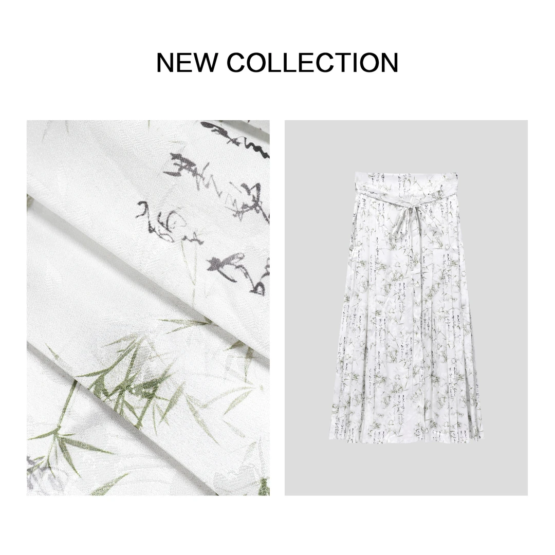 【芳芳专属】E1F28009 国风竹韵系带垂感长裙-8009