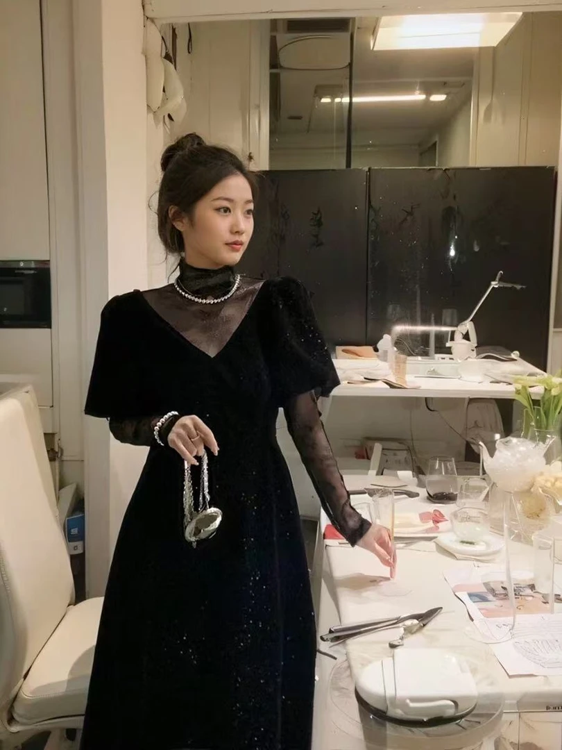 有  裙长116    7709【玫瑰清晨】连衣裙