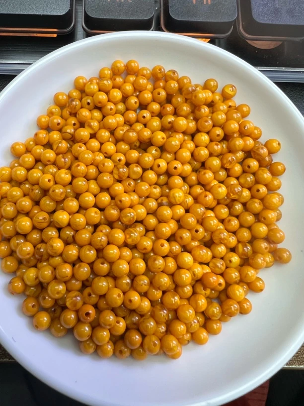 天然珠宝玉石 蜜蜡老蜡Y1965 4MM  108颗（赠弹力线）