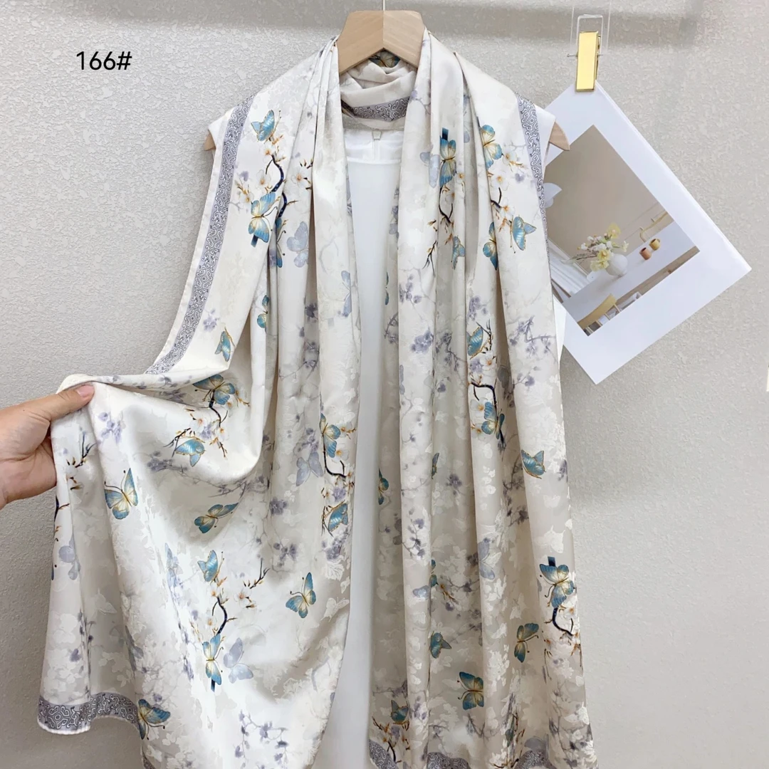 蝶染芳菲苏萝工艺高奢桑蚕丝手工披肩丝巾180*70