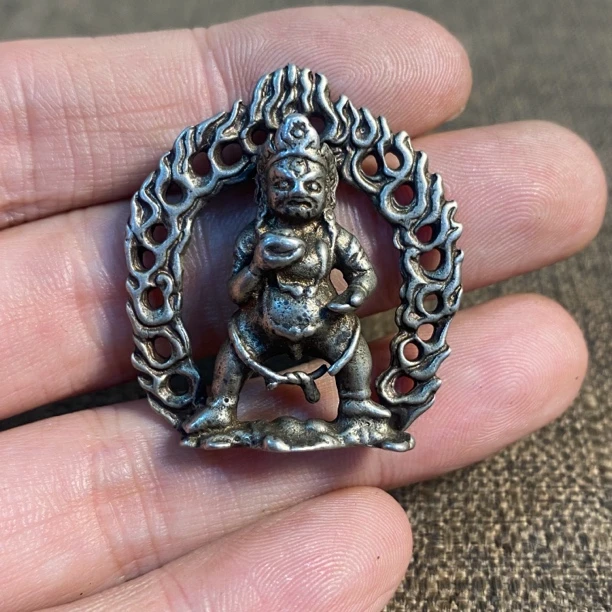 白铜精工黑财神小挂件