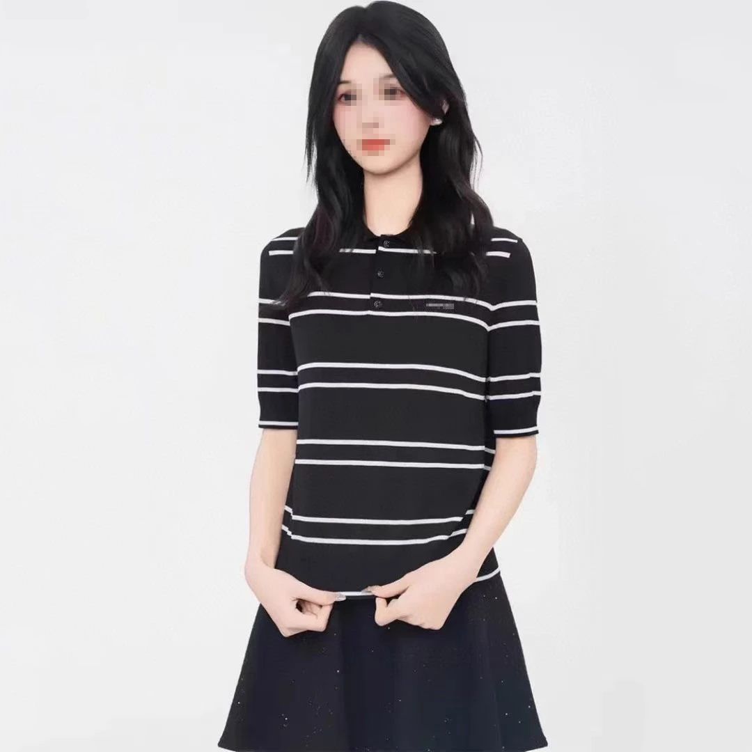 GD LAOLENTOE【601-700】2025休闲女装显瘦百搭夏款短袖T夏季条纹