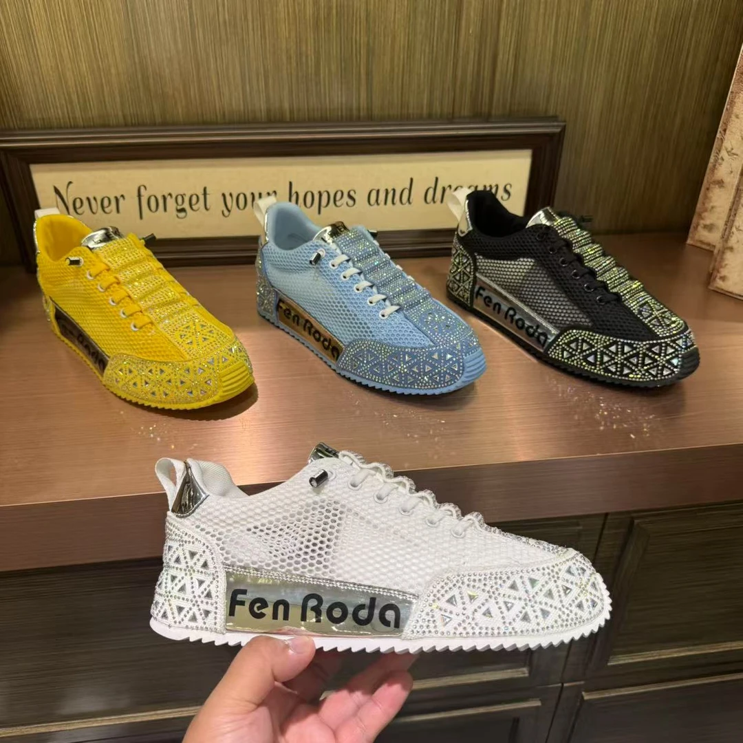 夏季厚底增高纯手工平跟时尚百搭网面时尚休闲鞋纯色