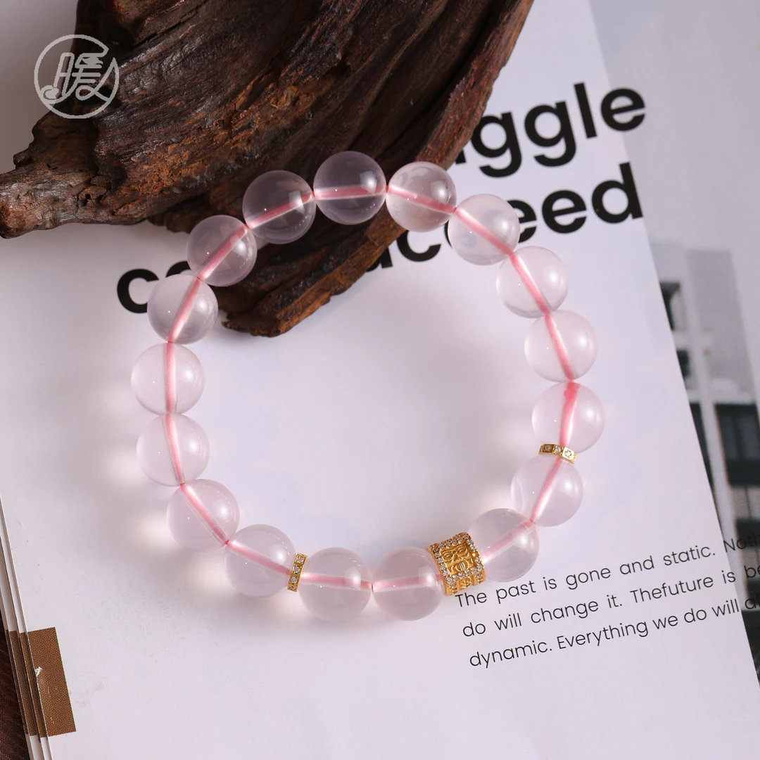 单圈粉水晶手串11mm搭配桶珠配件手链G1828多样性发一