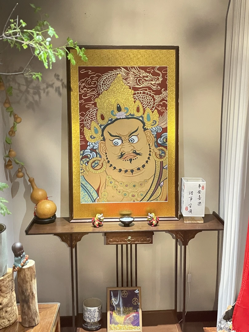 精美刺绣材质（黄财神）立体挂画玄关客厅茶室办公室装饰画