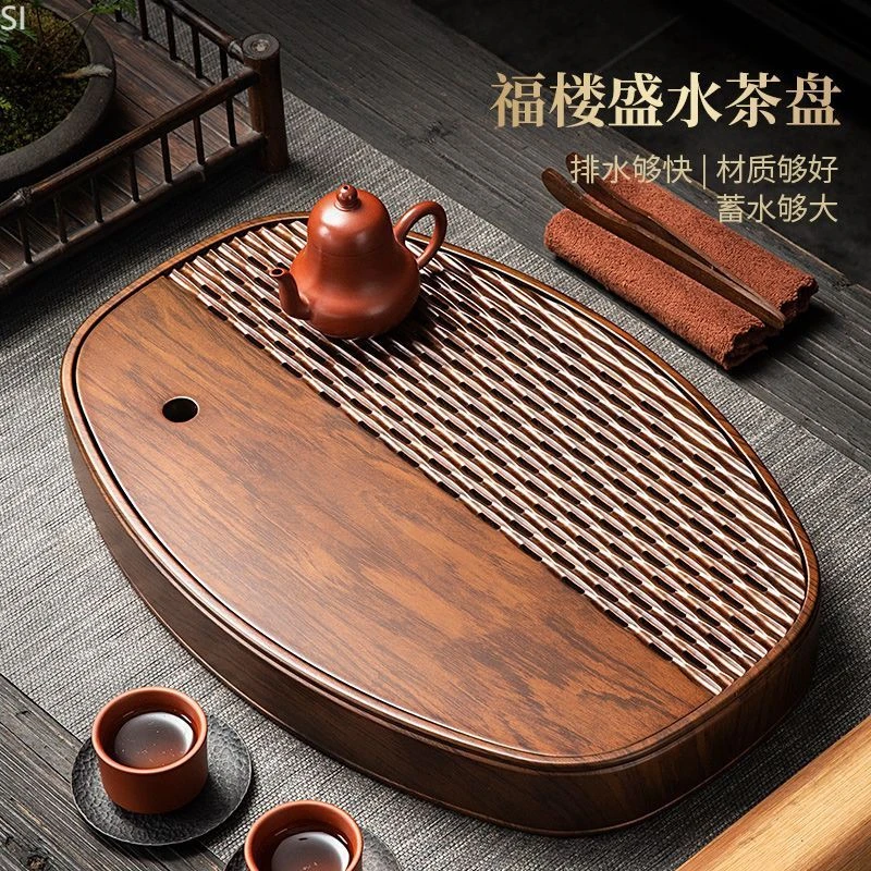 新疆西藏包邮新款竹制茶盘家用泡茶沥水小型茶台储水干泡托盘功夫