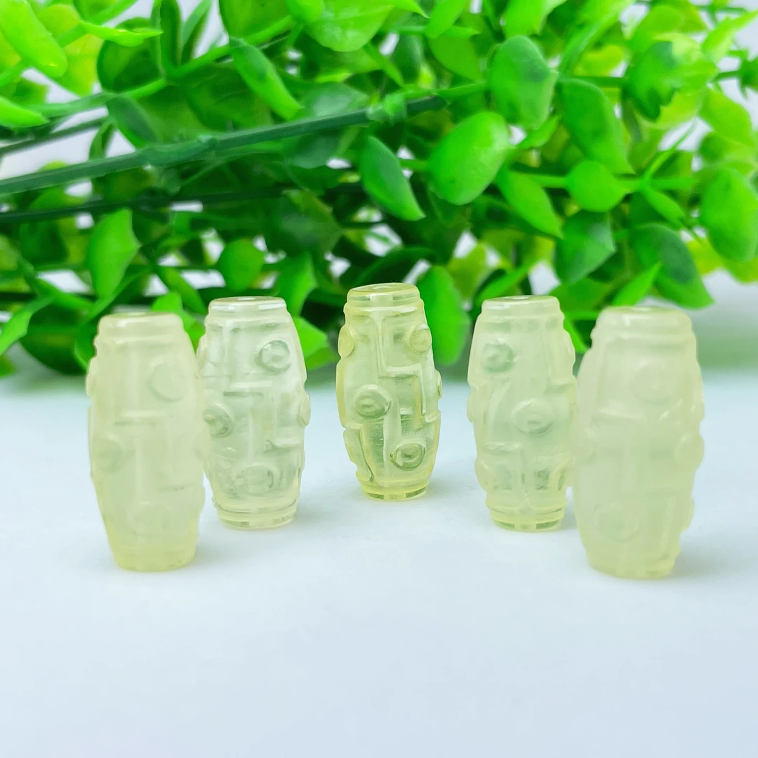 【糖宝珠宝】A237-3天然黄水晶九眼桶珠通孔款简约DIY配饰约23*11mm