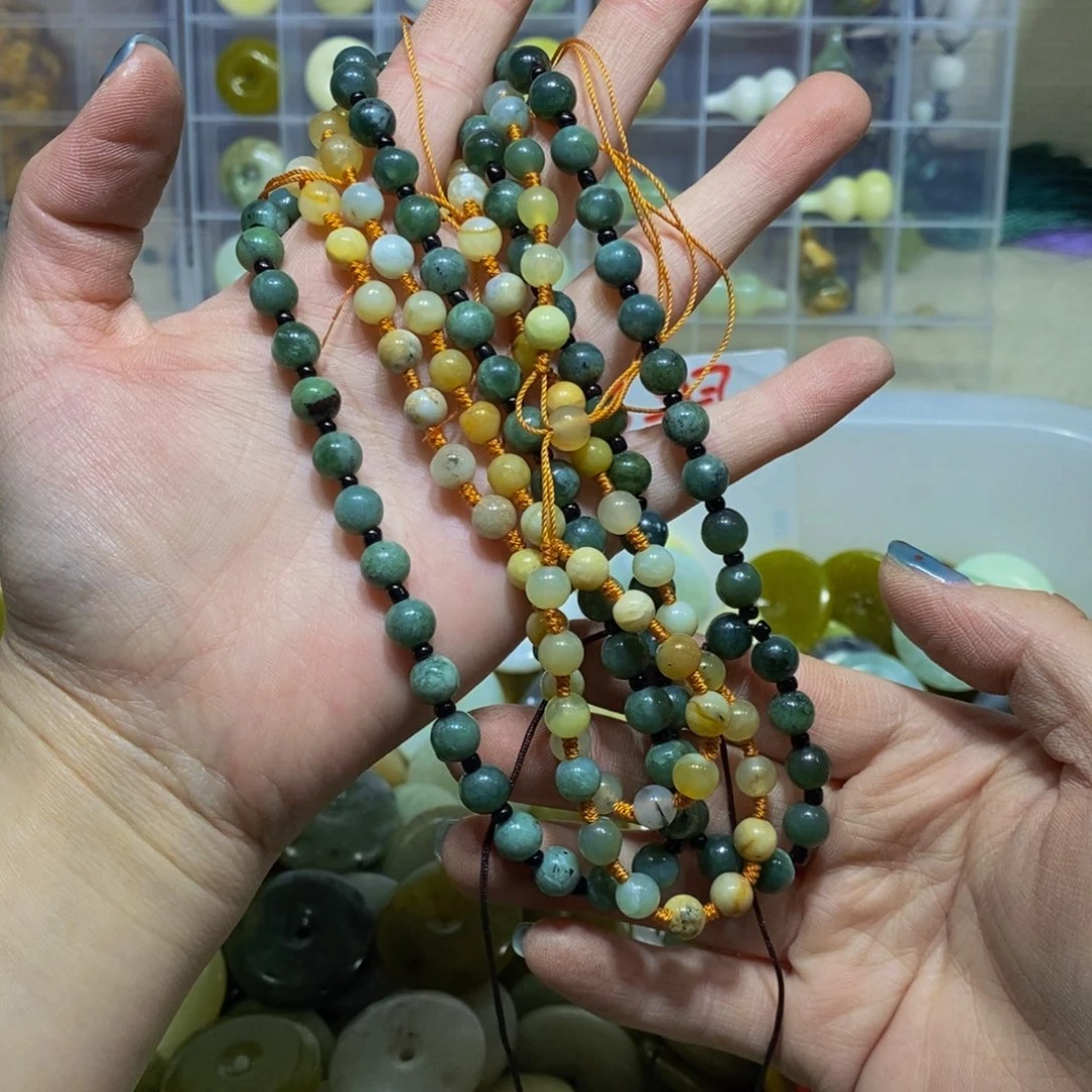 蛇纹石玉未镶嵌毛衣链86