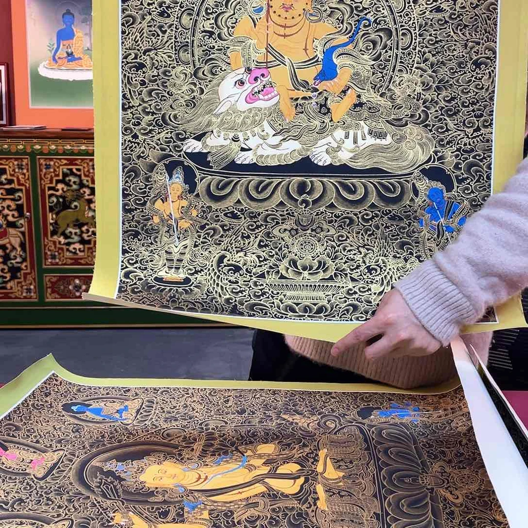 装裱画40×60财宝天纯手绘