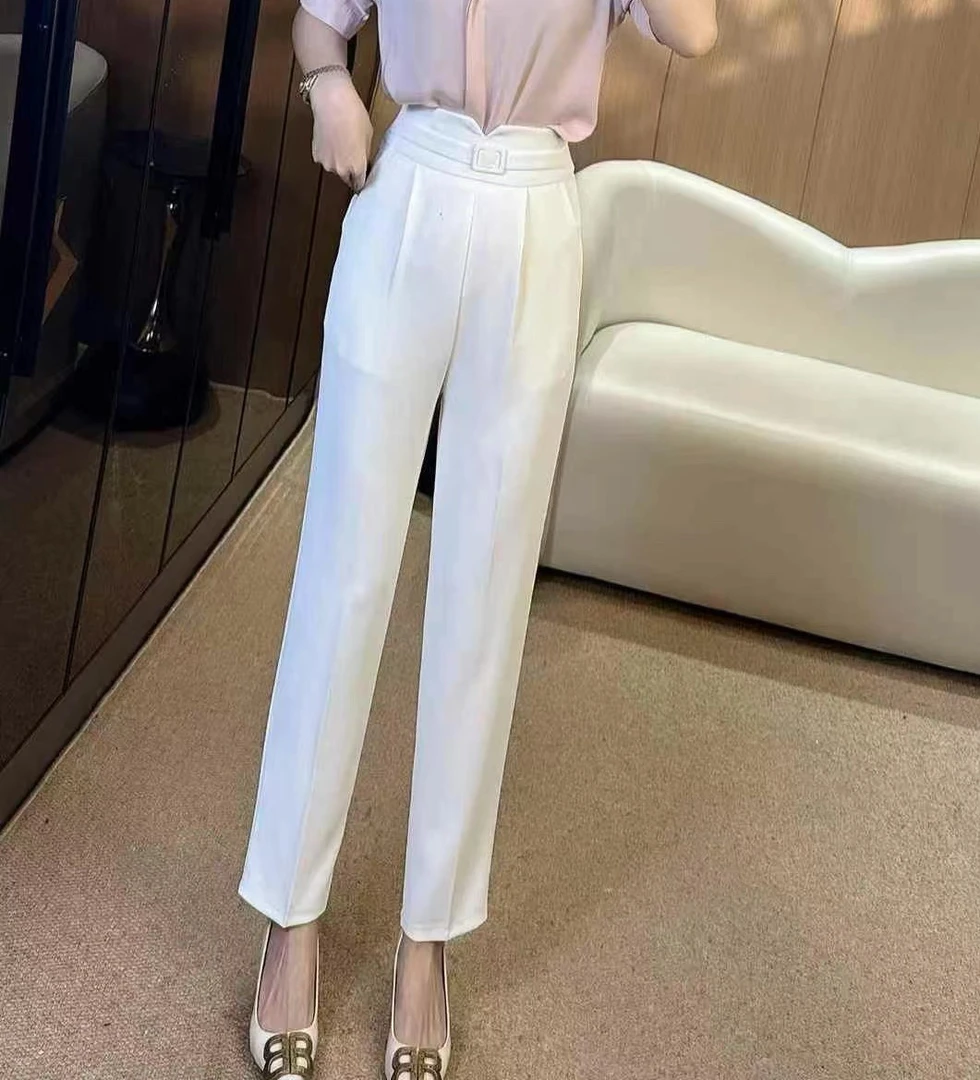 【相老板】精选新品-68097-夏季配腰带西装小脚裤子