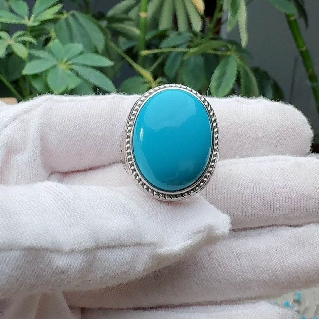 绿松石银S925镶嵌戒指戒指