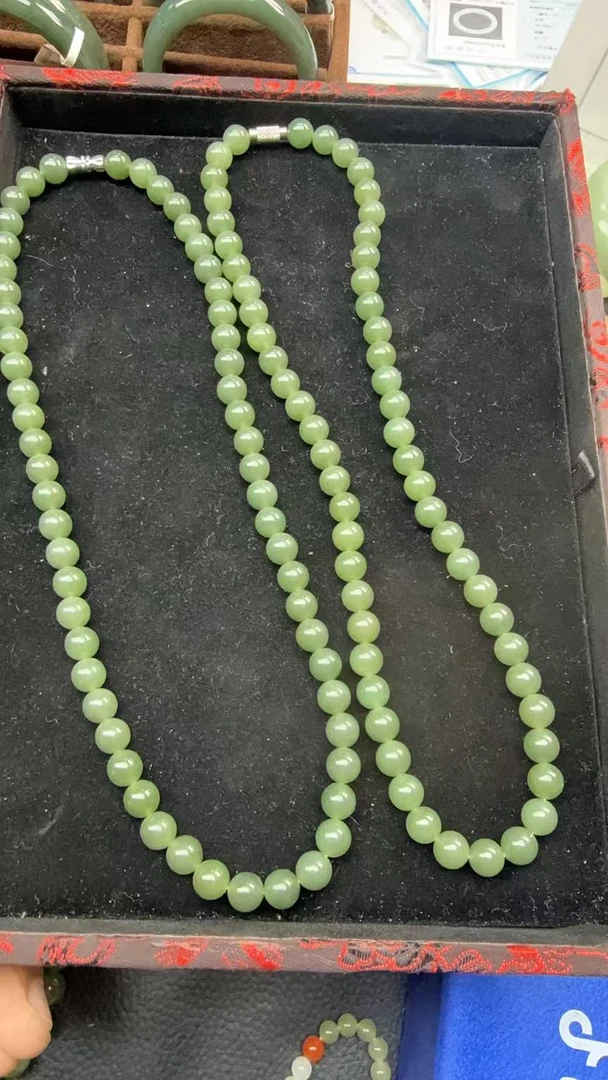 和田玉新疆且末迪克蓝A+高油妈妈链卡8mm 多样性发一