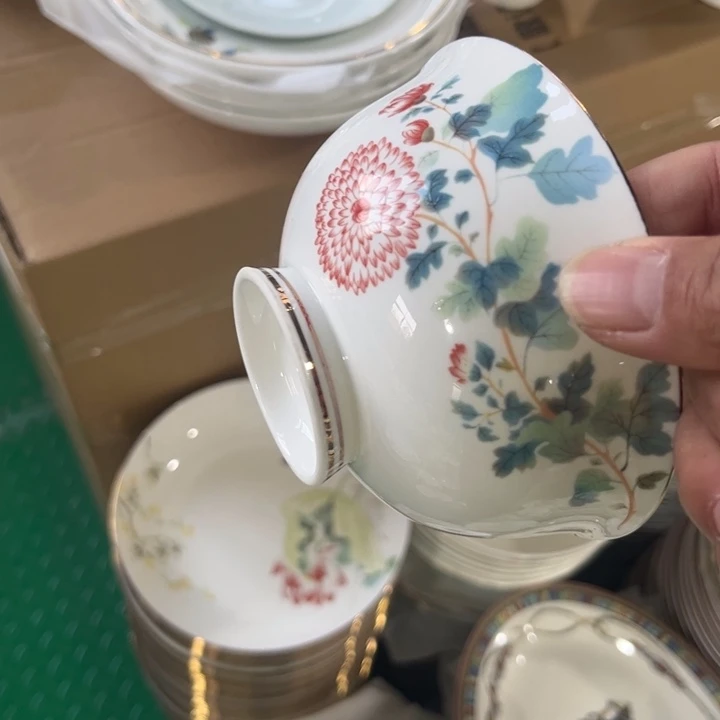 瓷片花神4.5寸碗六个