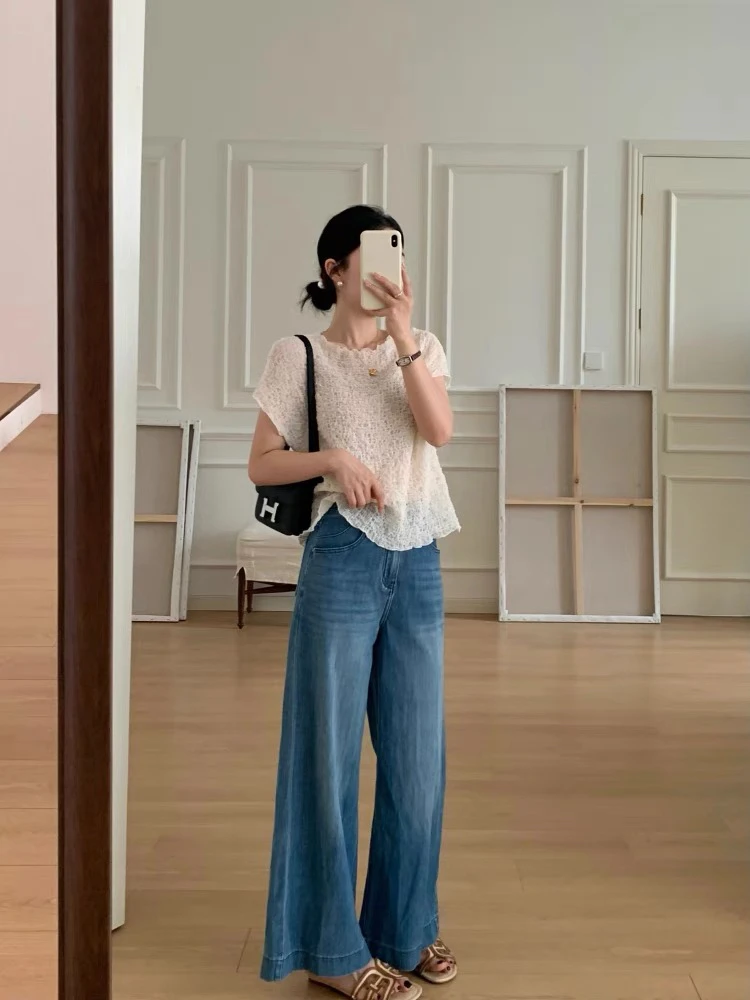 灰灰呀！688102 韩系复古设计泡泡纱肌理感百搭无袖衬衫