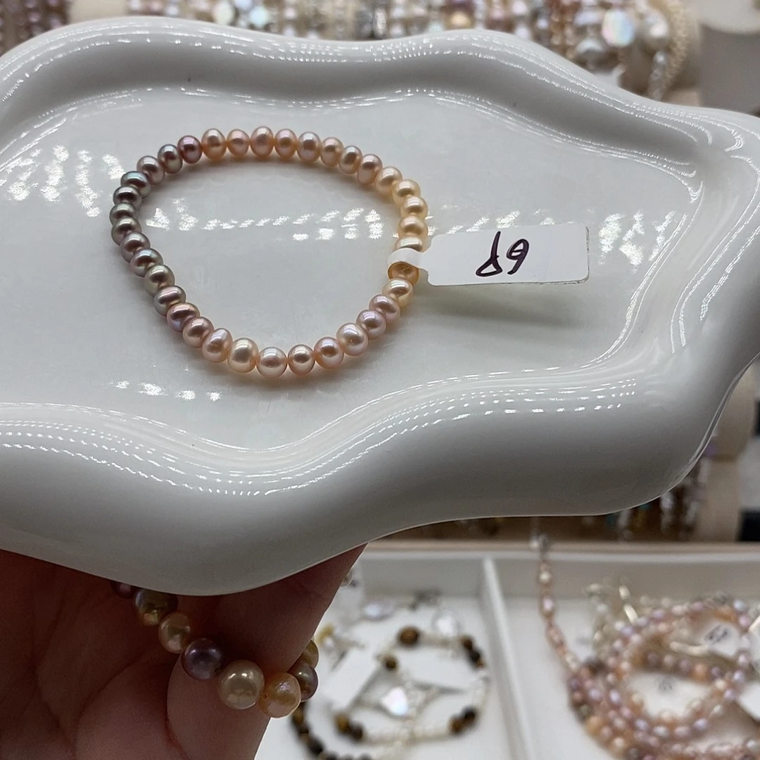 银S925镶嵌手绳淡水珍珠