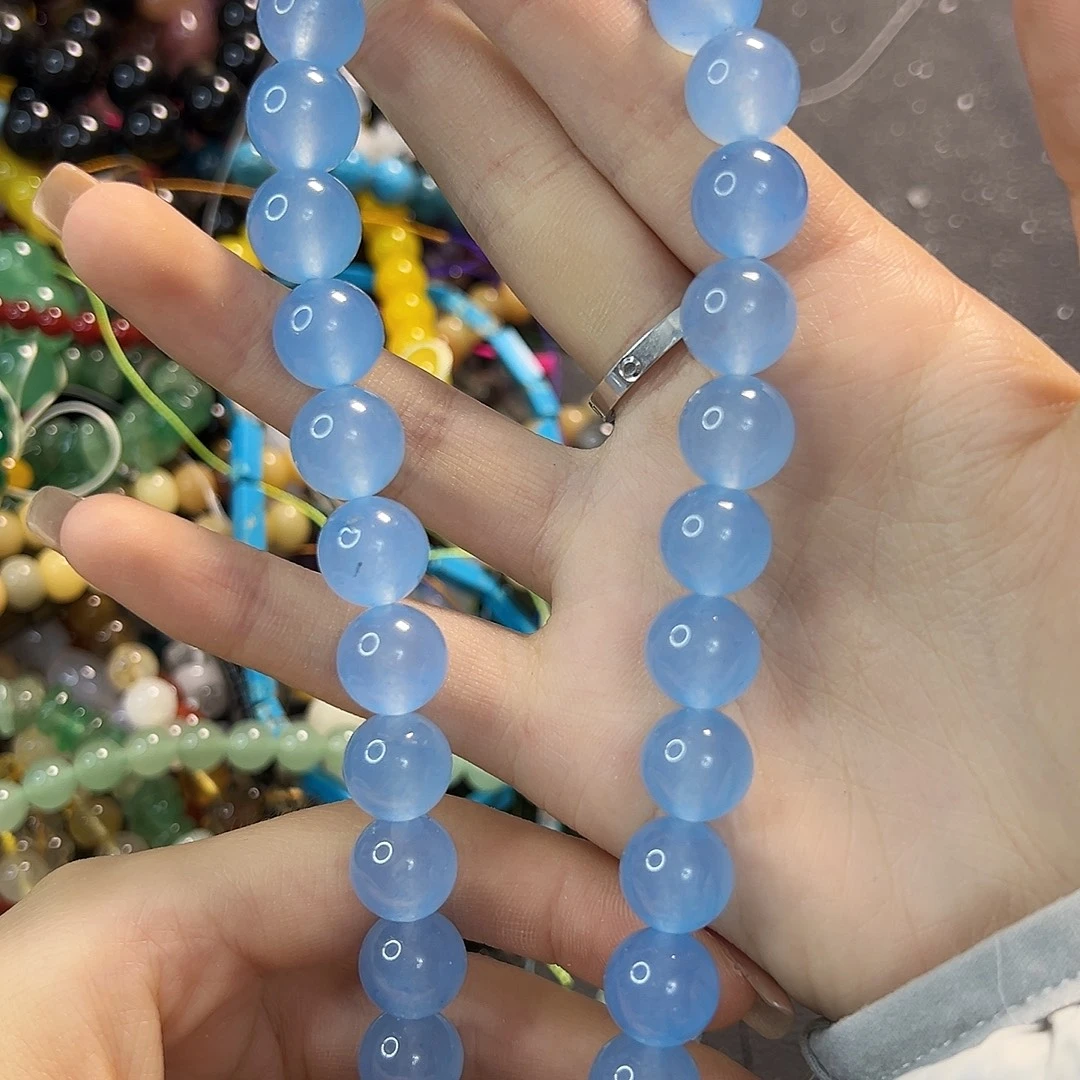 玛瑙/玉髓合金珠宝半成品蓝玉髓卡12