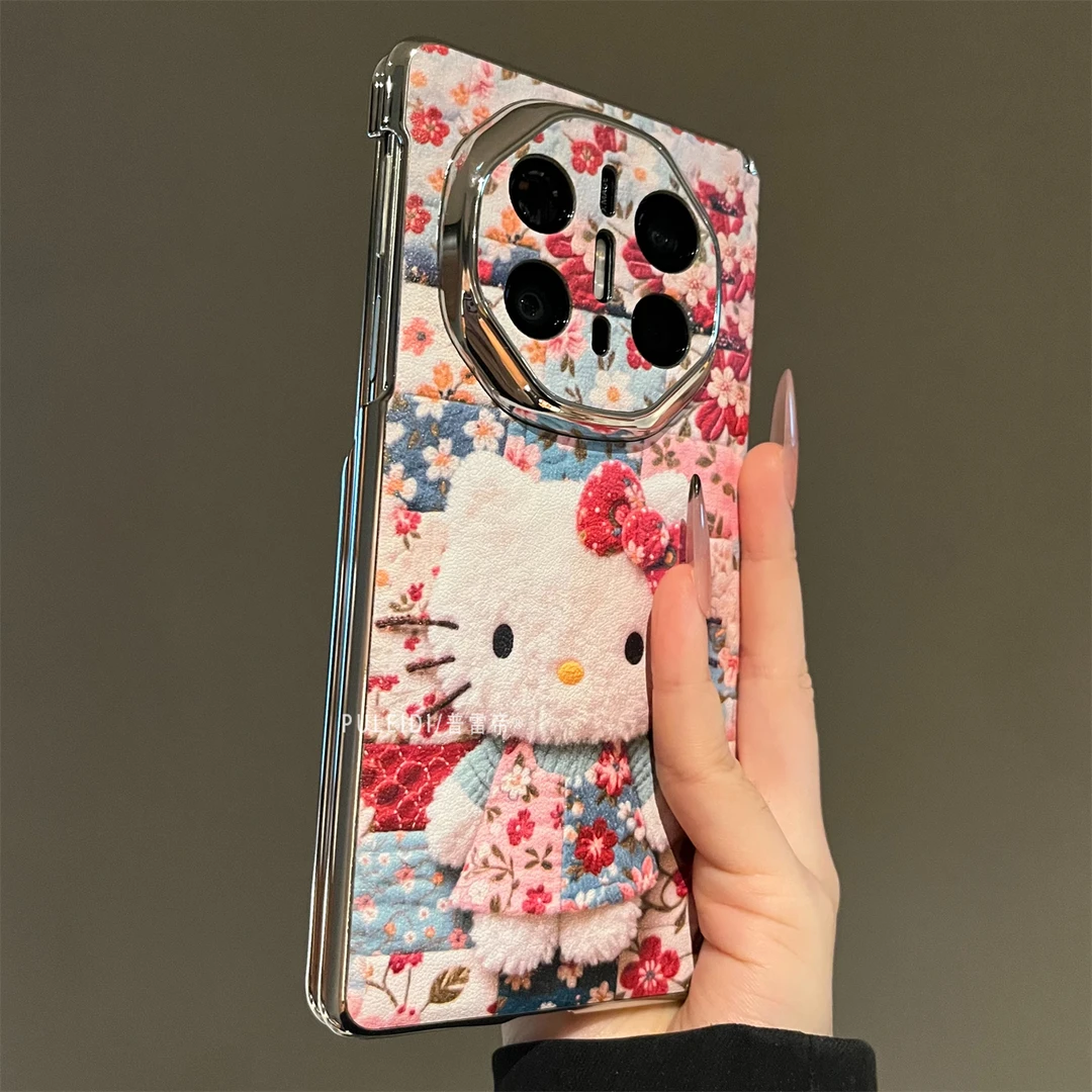 复古花卉KT猫适用华为MateX6典藏版折叠屏手机壳高档个性MateX5