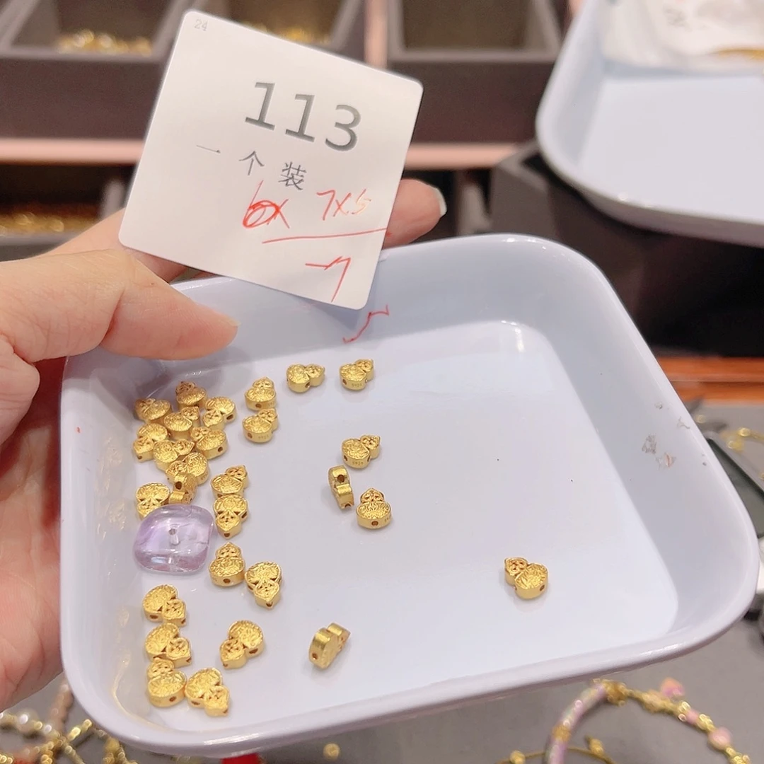 水晶珠宝半成品银S925镀金镶嵌113