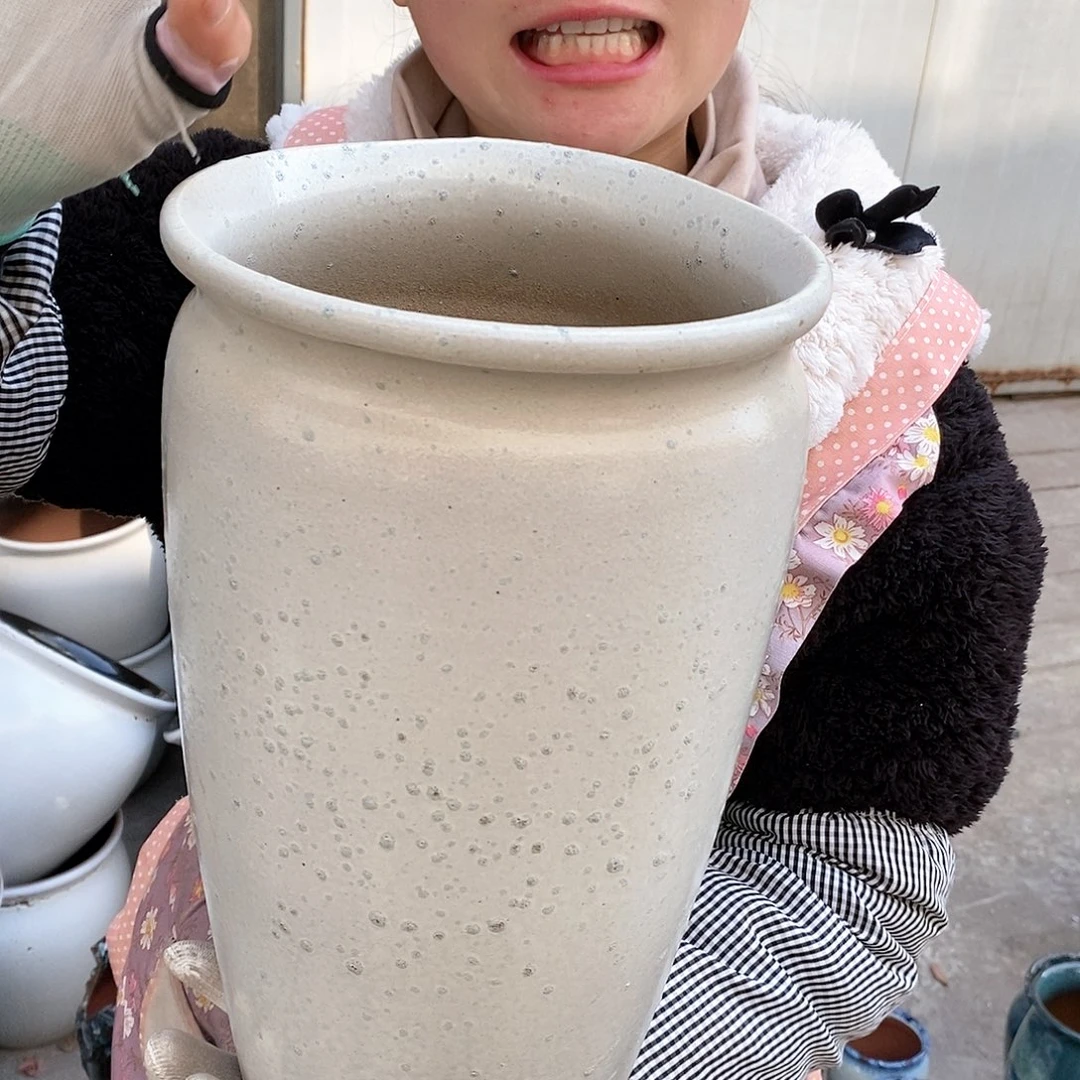 紫砂花盆瑕疵口18高31