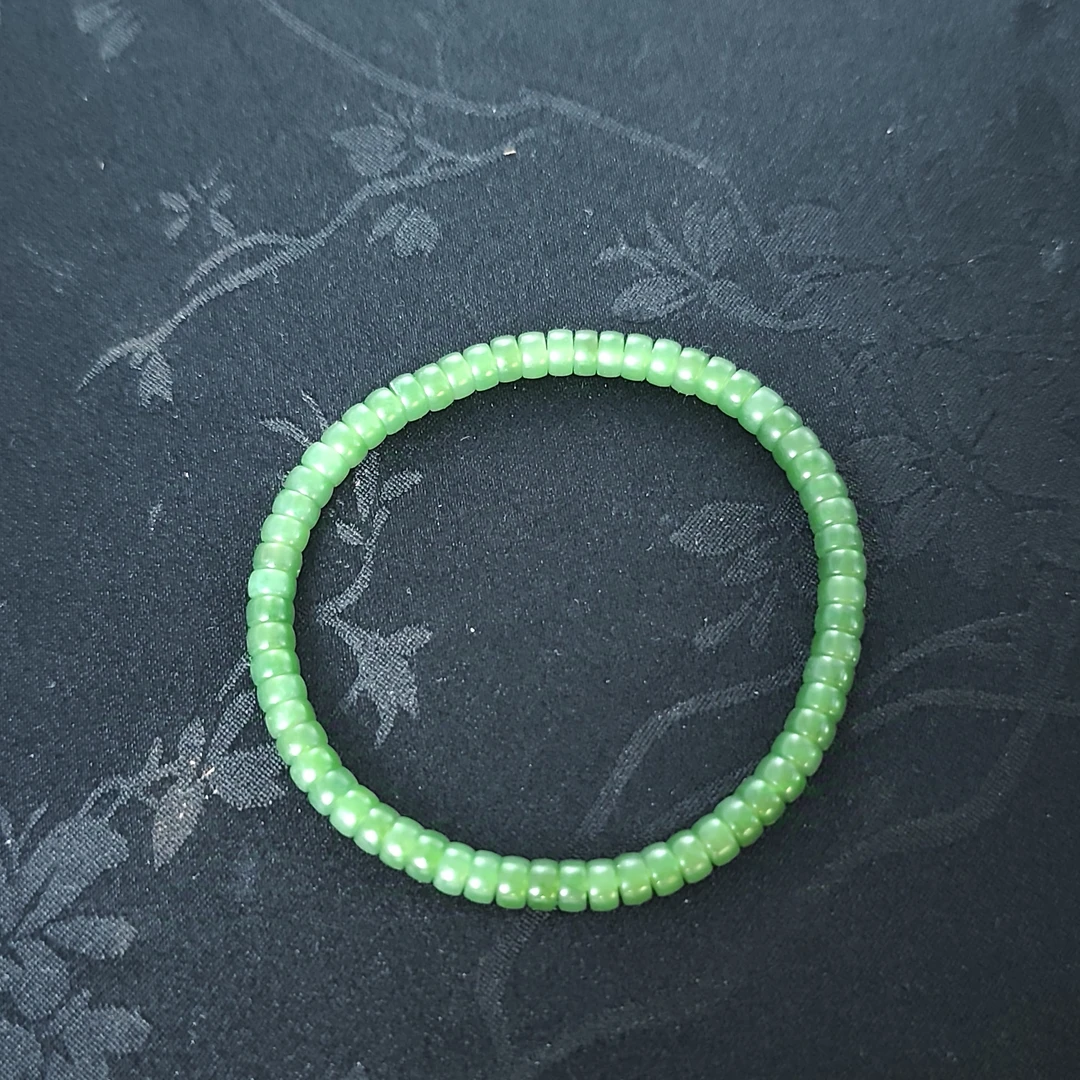 【国玉甄品】和田玉碧玉手串SC004单珠5X3mm