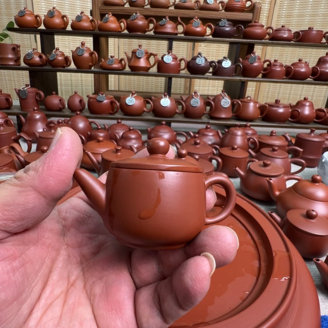 聆***听紫砂茶壶潮州手拉朱泥壶，微瑕不退换