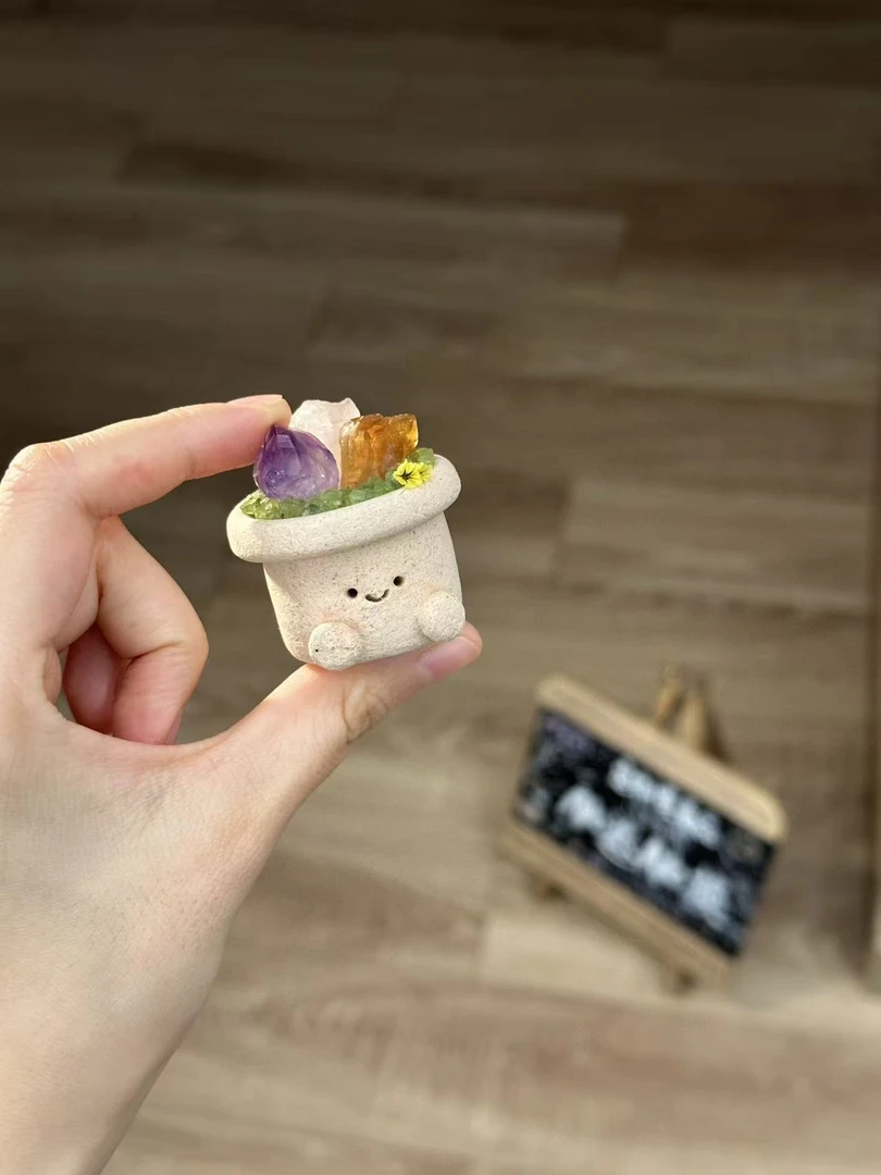 水晶小豆丁可爱多宝大花盆