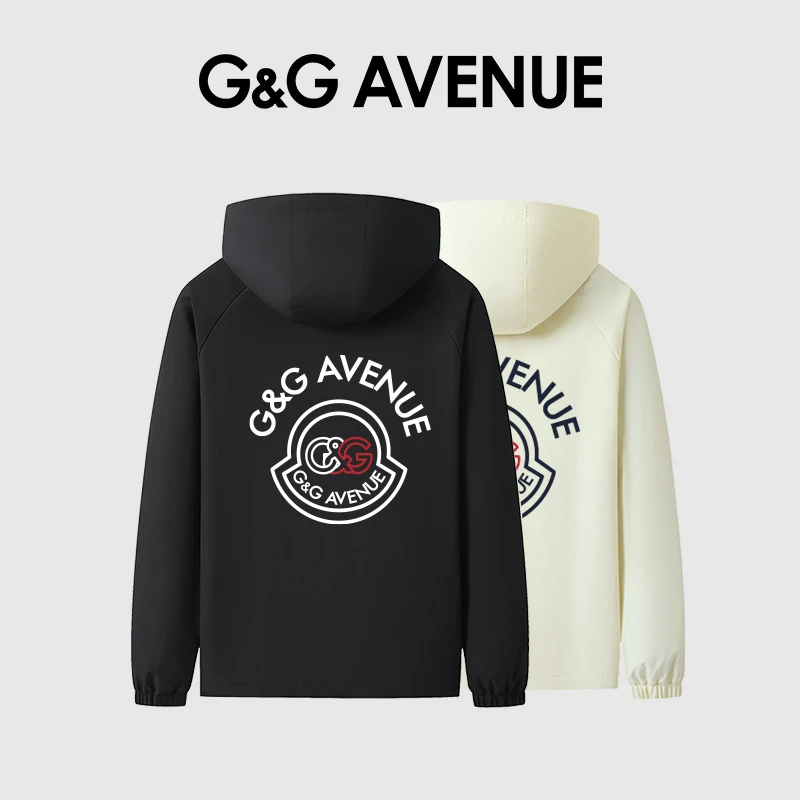 法国G&G AVENUE时尚高级百搭潮流男女同款连帽长袖卫衣外套情侣款