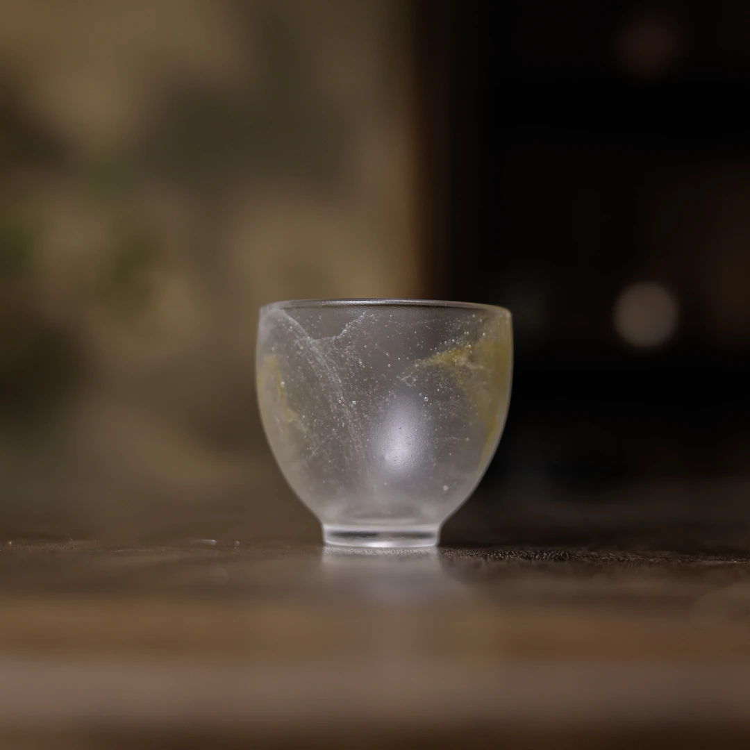 【陶珊居】粉彩百福杯-冰彩琥珀渐变 60ml，56*22*62mm（琉璃S0614）