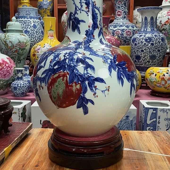 景德镇陶瓷手工手绘花瓶摆件