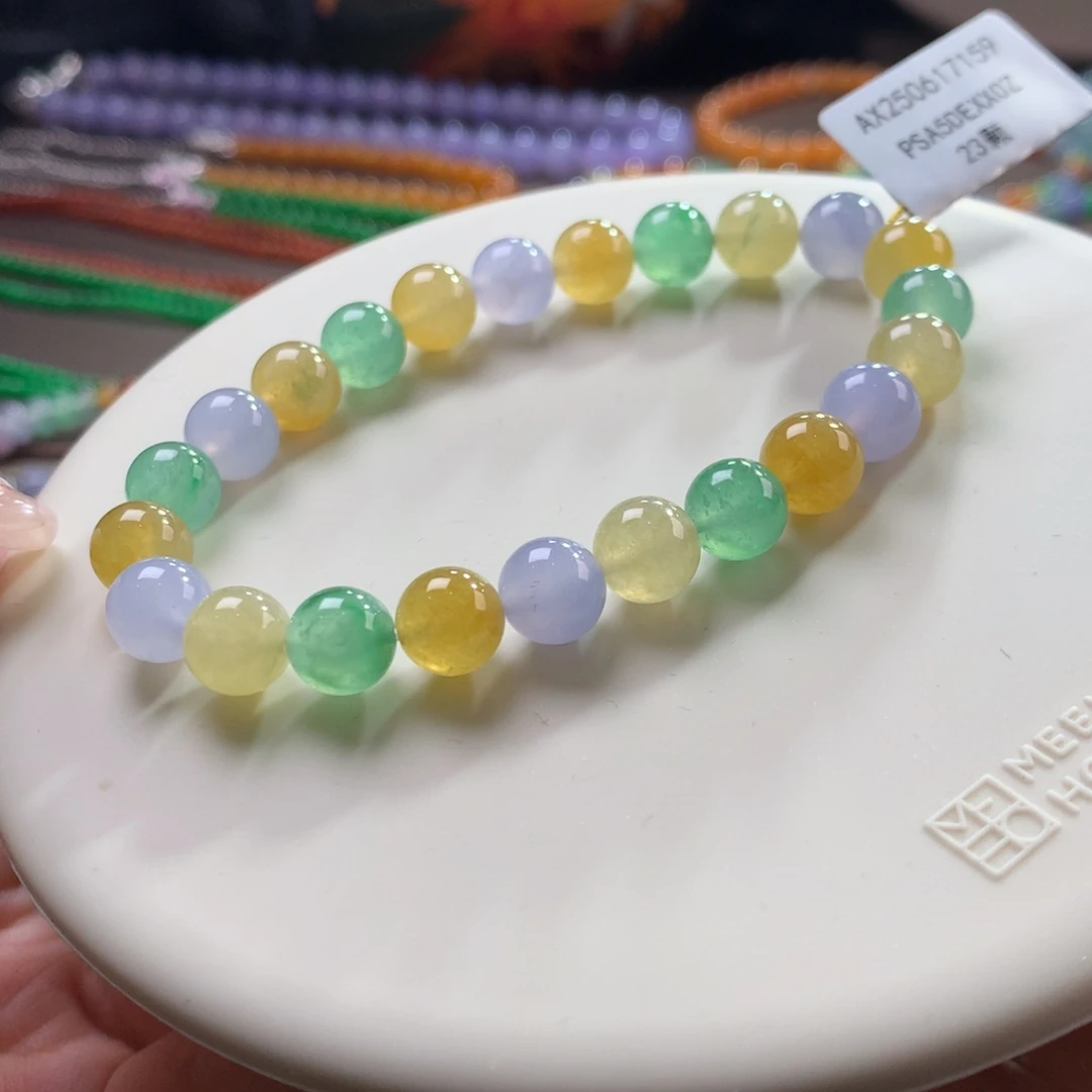 未镶嵌手链翡翠冰润三彩卡8