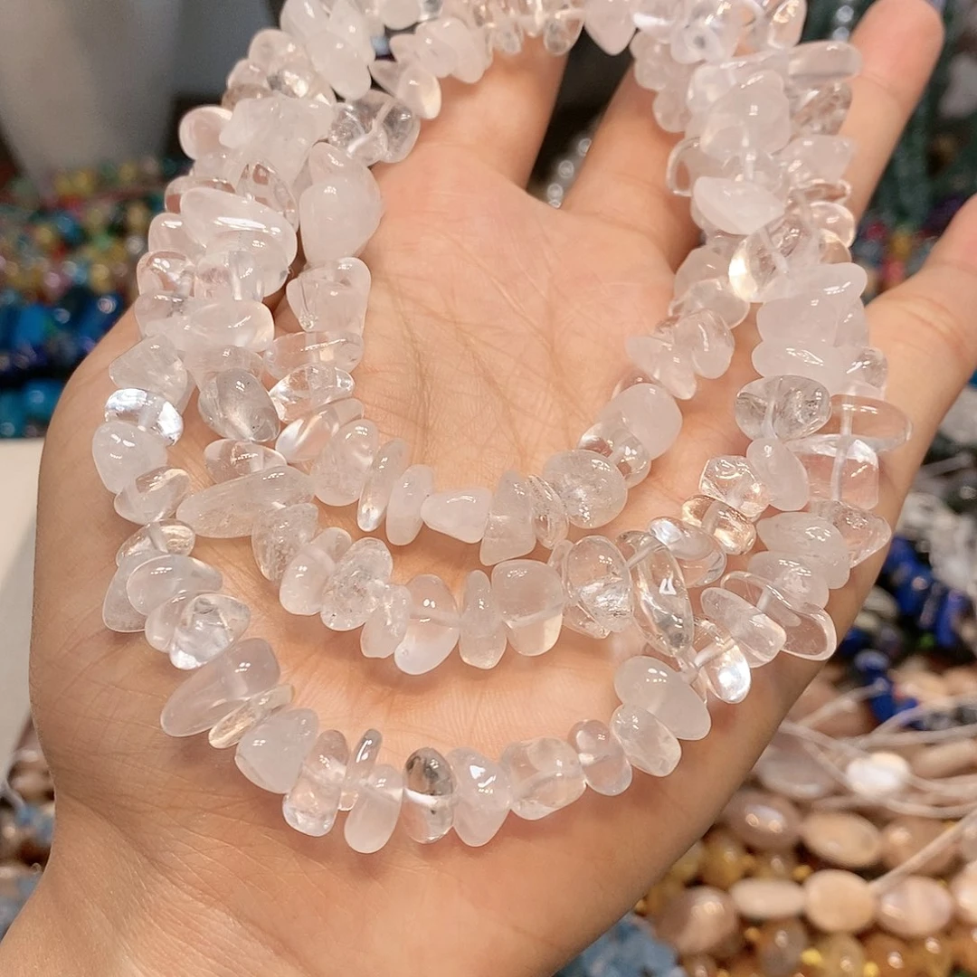 玛瑙/玉髓散珠天然白水晶绕手4圈