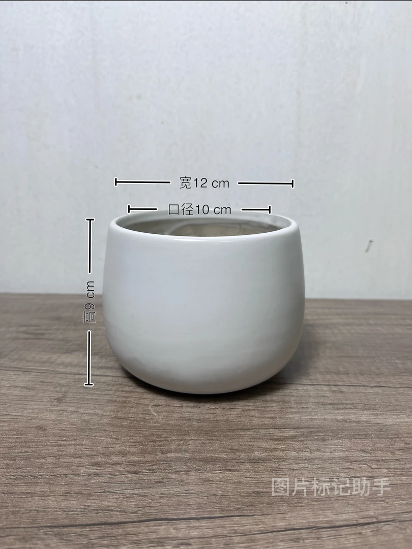 极简风白色陶瓷花盆白色花盆罐子花盆家用清仓陶瓷盆