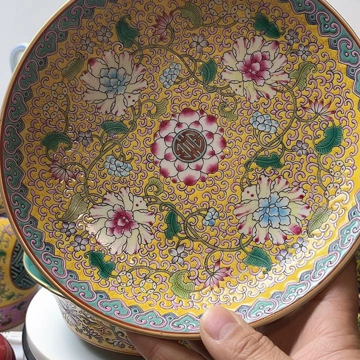 摆件数*流珐琅彩珐琅釉 盘