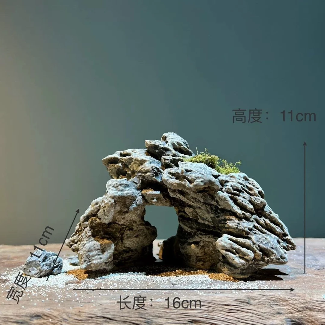 陶瓷上水石假山鱼缸造景摆件乌龟爬台晒台造景石寄居蟹景观躲避石