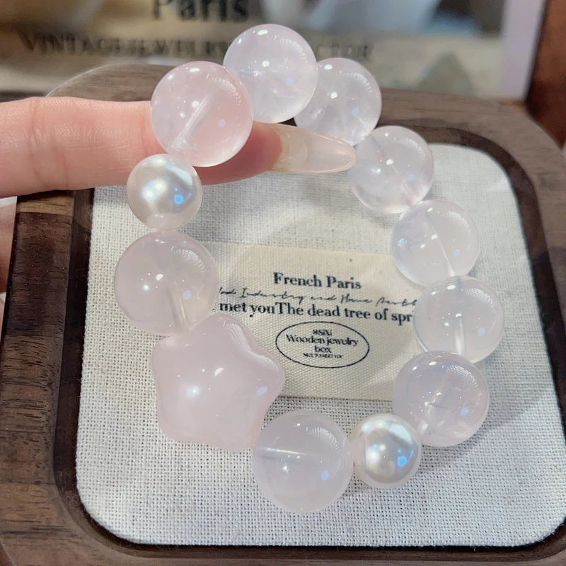 【丘比特】16m粉水晶+粉色五角星手串多样性天然水晶Y90