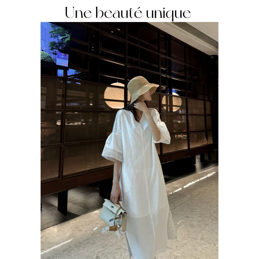 【曼海姆】气质时尚轻奢百搭夏季设计师宽松休闲连衣裙