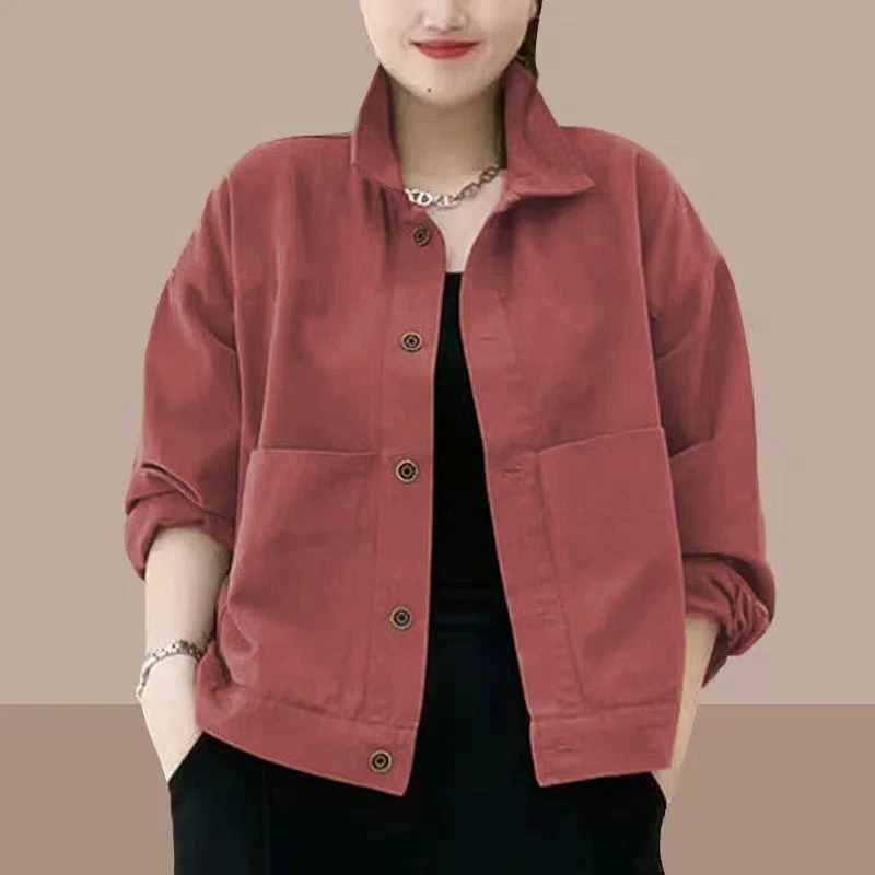 外套女爆款2025年春秋季新款休闲纯色宽松显瘦百搭外穿薄款潮上衣